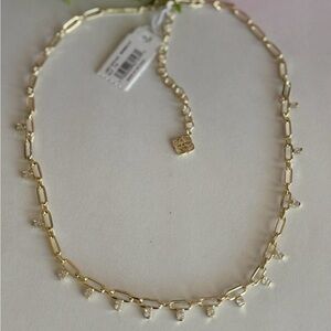 NWT Kendra Scott Lindy gold Crystal Chain Necklace